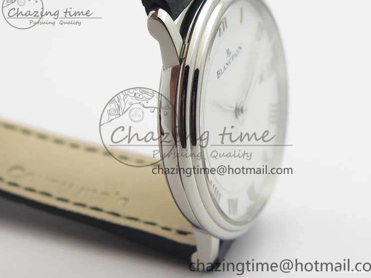 0326 Villeret 6651 SS ZF 1:1 Best Edition White Dial On Black Leather Strap A Practical 8098